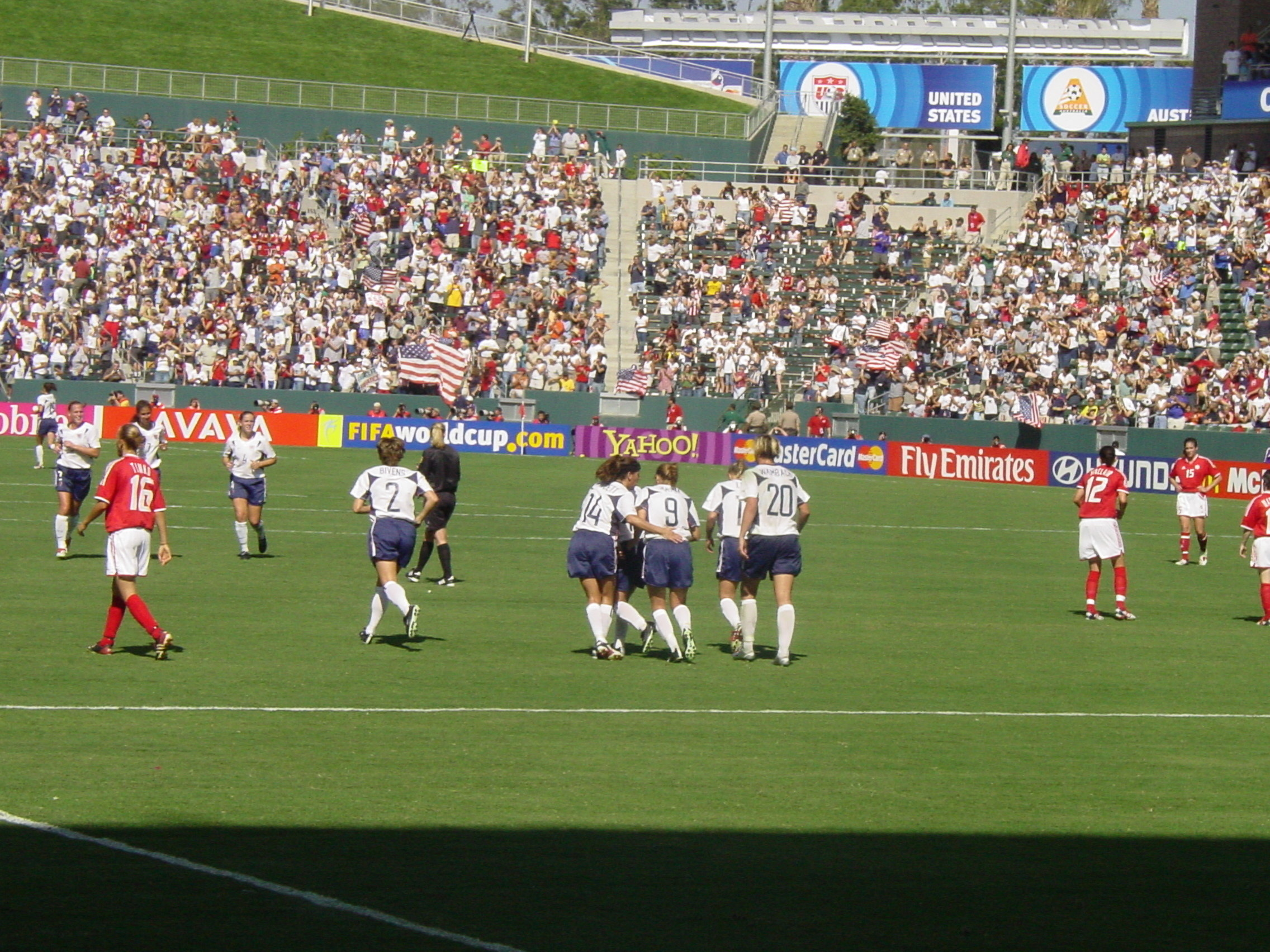 One of the first Canada vs America women’s soccer game. 