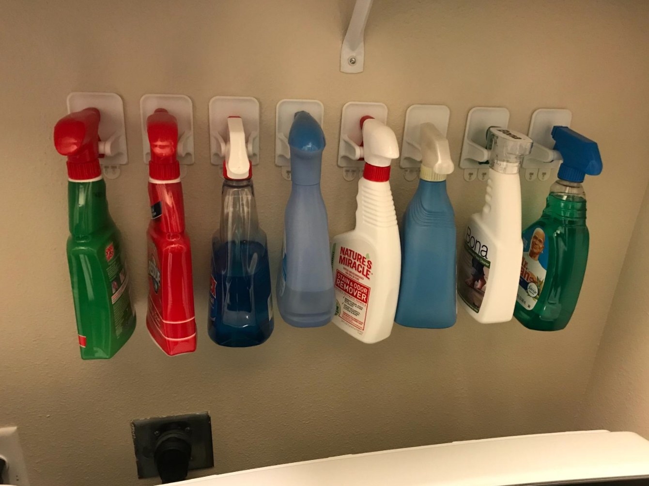the set of command strips for spray bottles