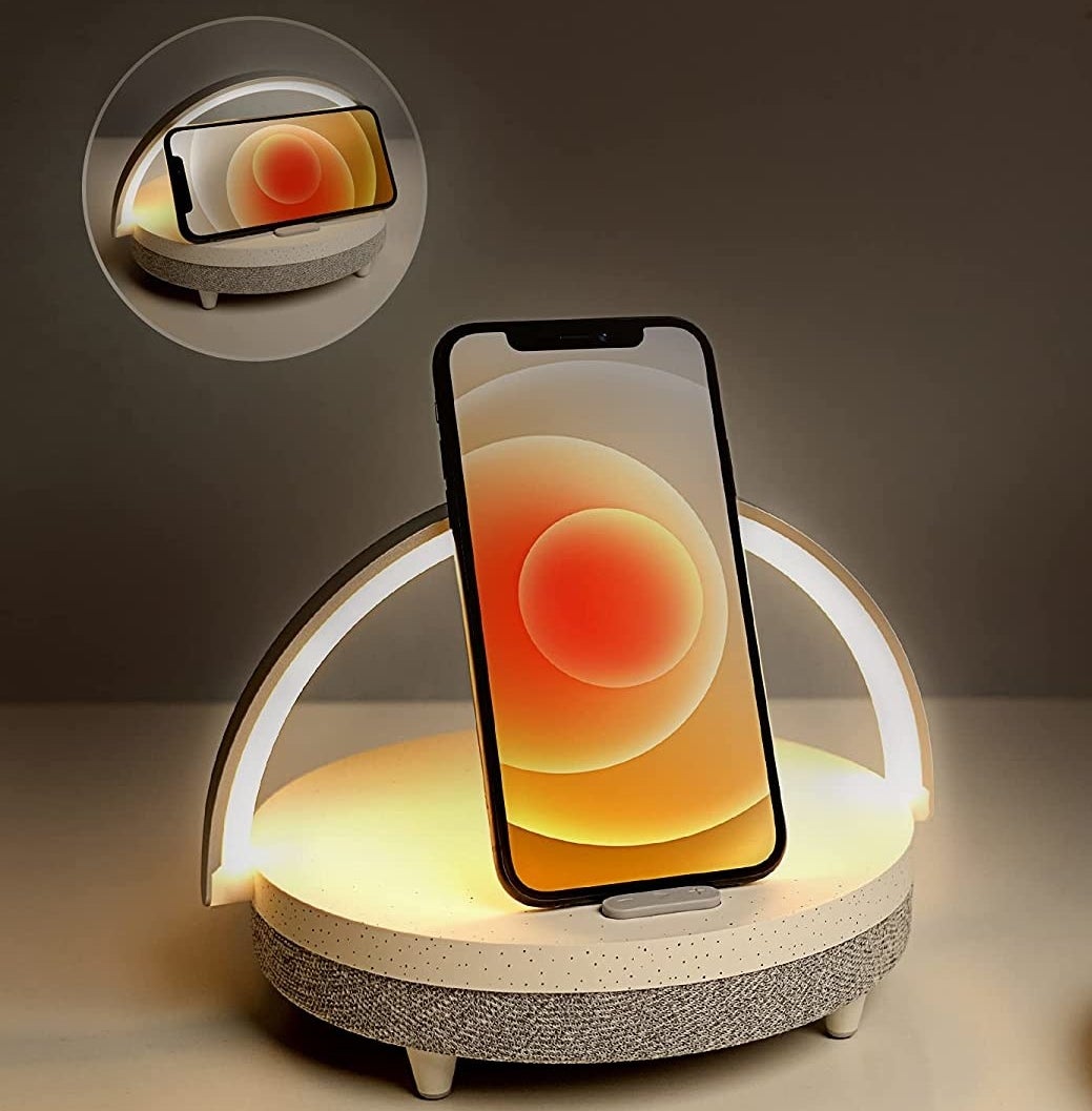 A phone on the speaker light