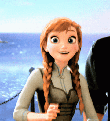 Anna looking excited in Frozen