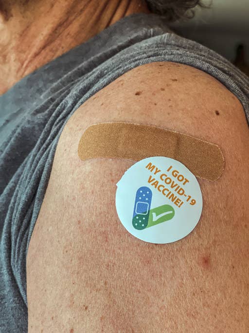 An "I got vaccinated!" sticker