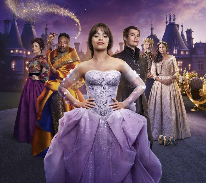 Cinderella poster with Ella wearing a purple gown