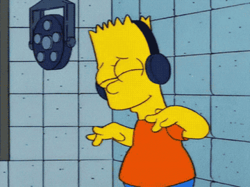 Bart Simpson dancing to music