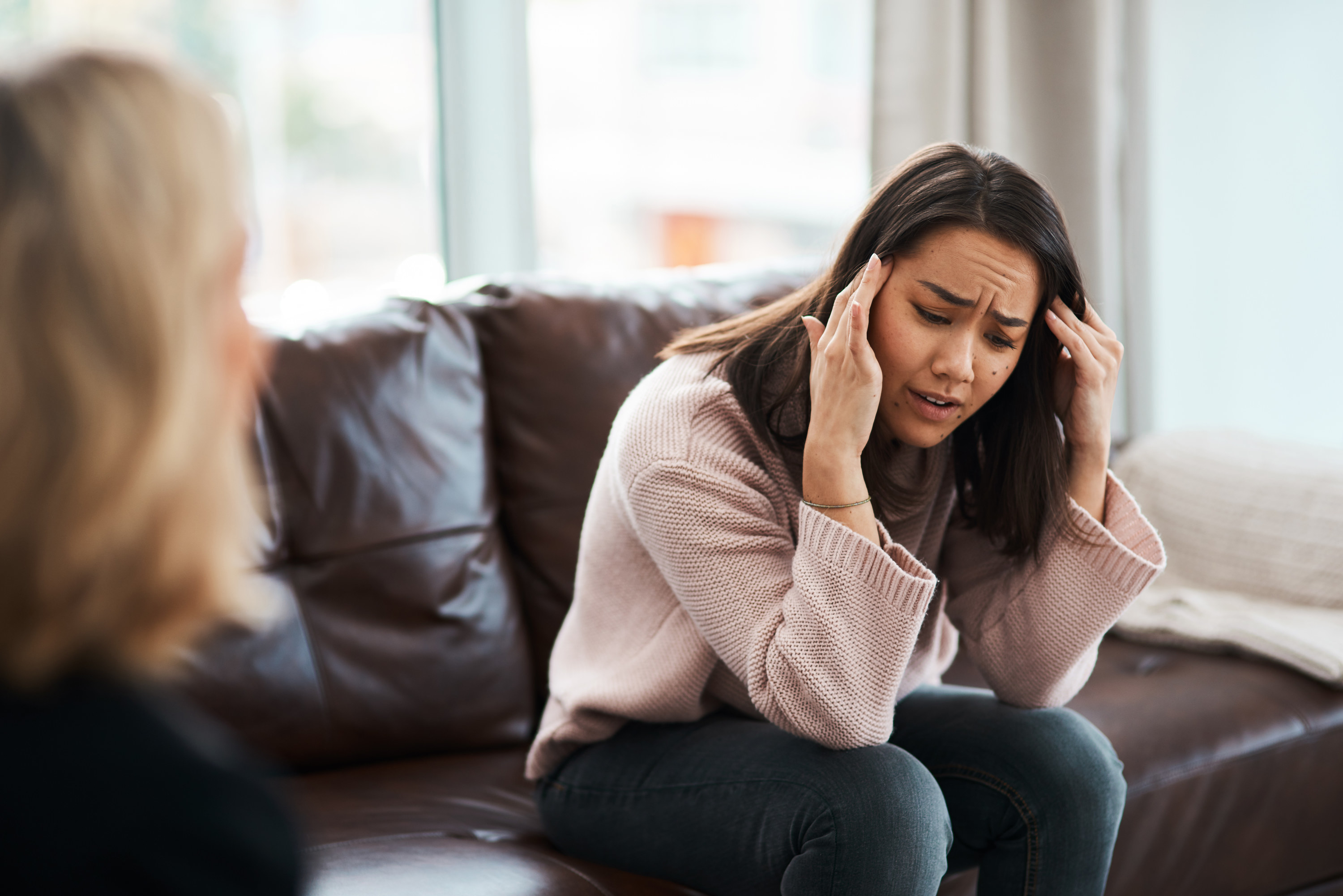 Person talking with a therapist