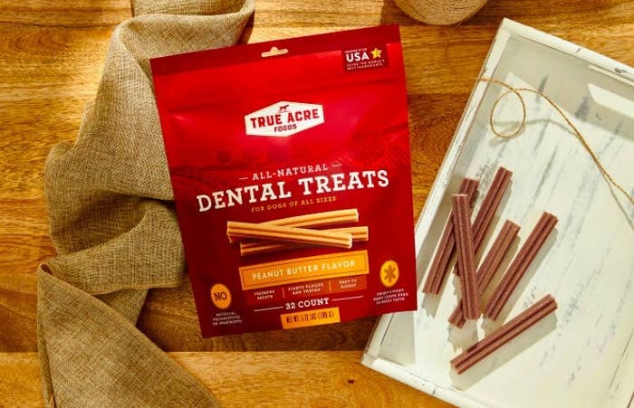 The pack of all-natural peanut butter dental treats