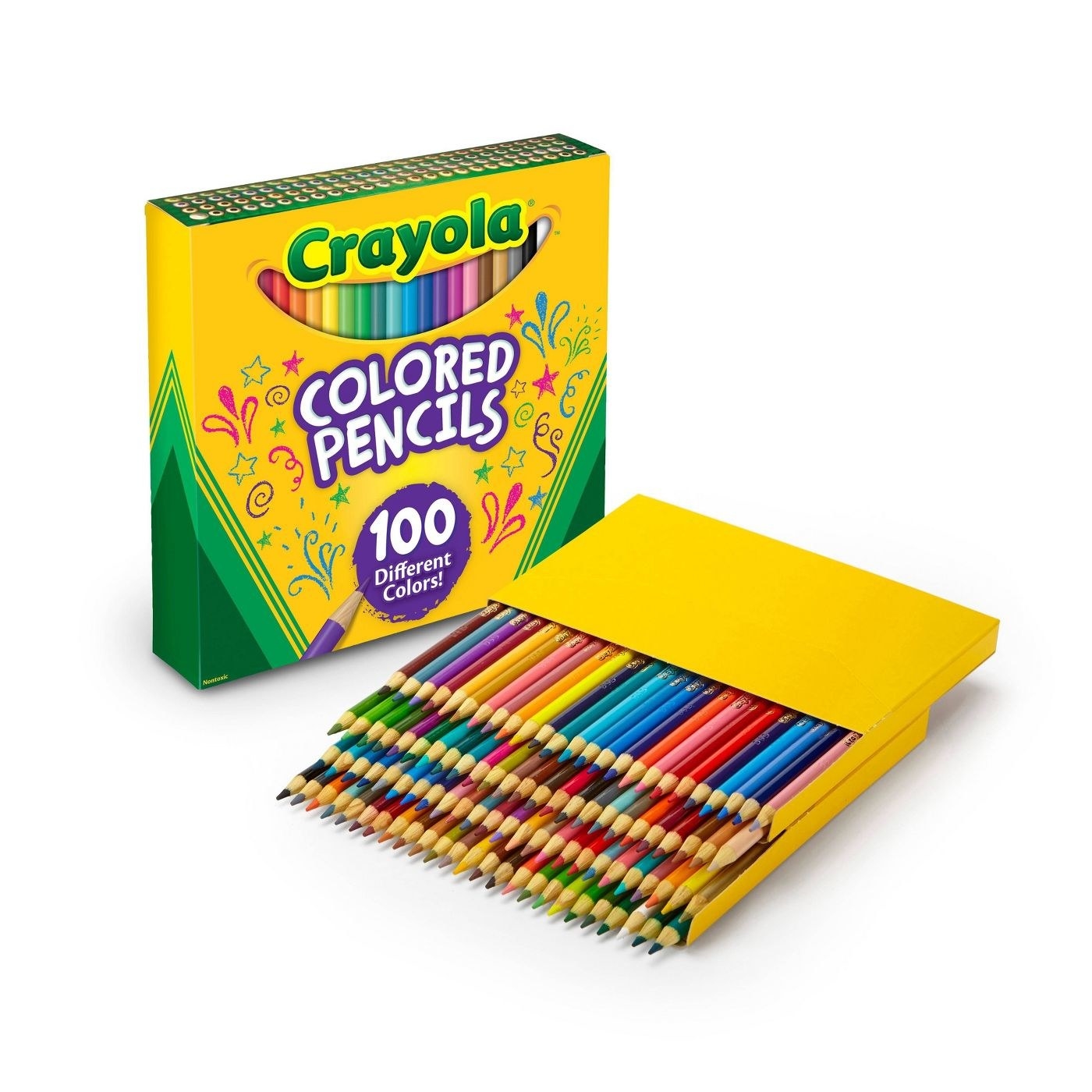 box of 100 Crayola colored pencils
