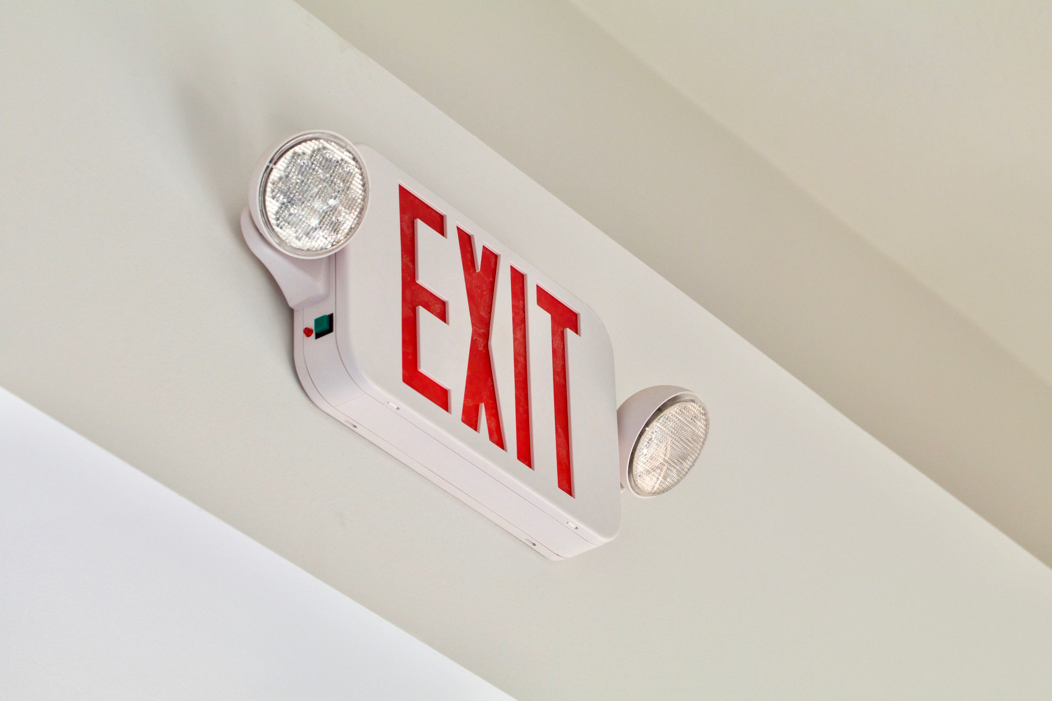 An exit sign above a door