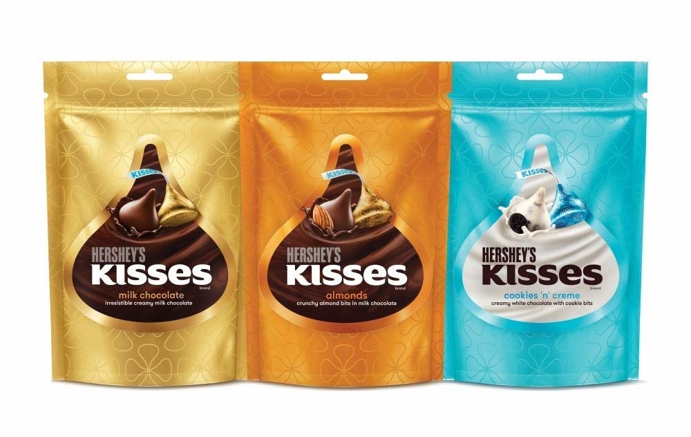 3 packs of different flavoured Hershey&#x27;s Kisses