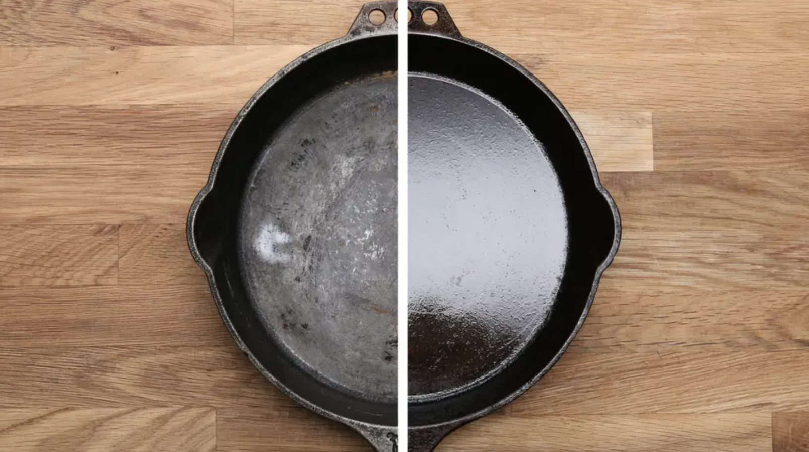 Cleaning a cast iron skillet