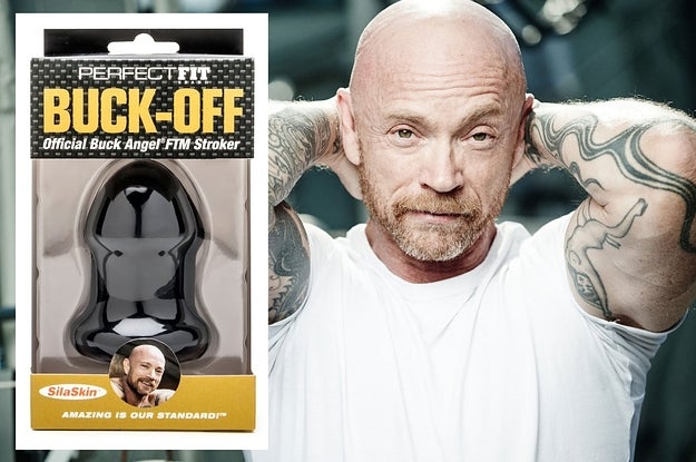 Product creator in seductive pose with the toy placed in front 