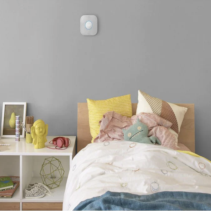 the nest carbon monoxide detector hung in a child's room