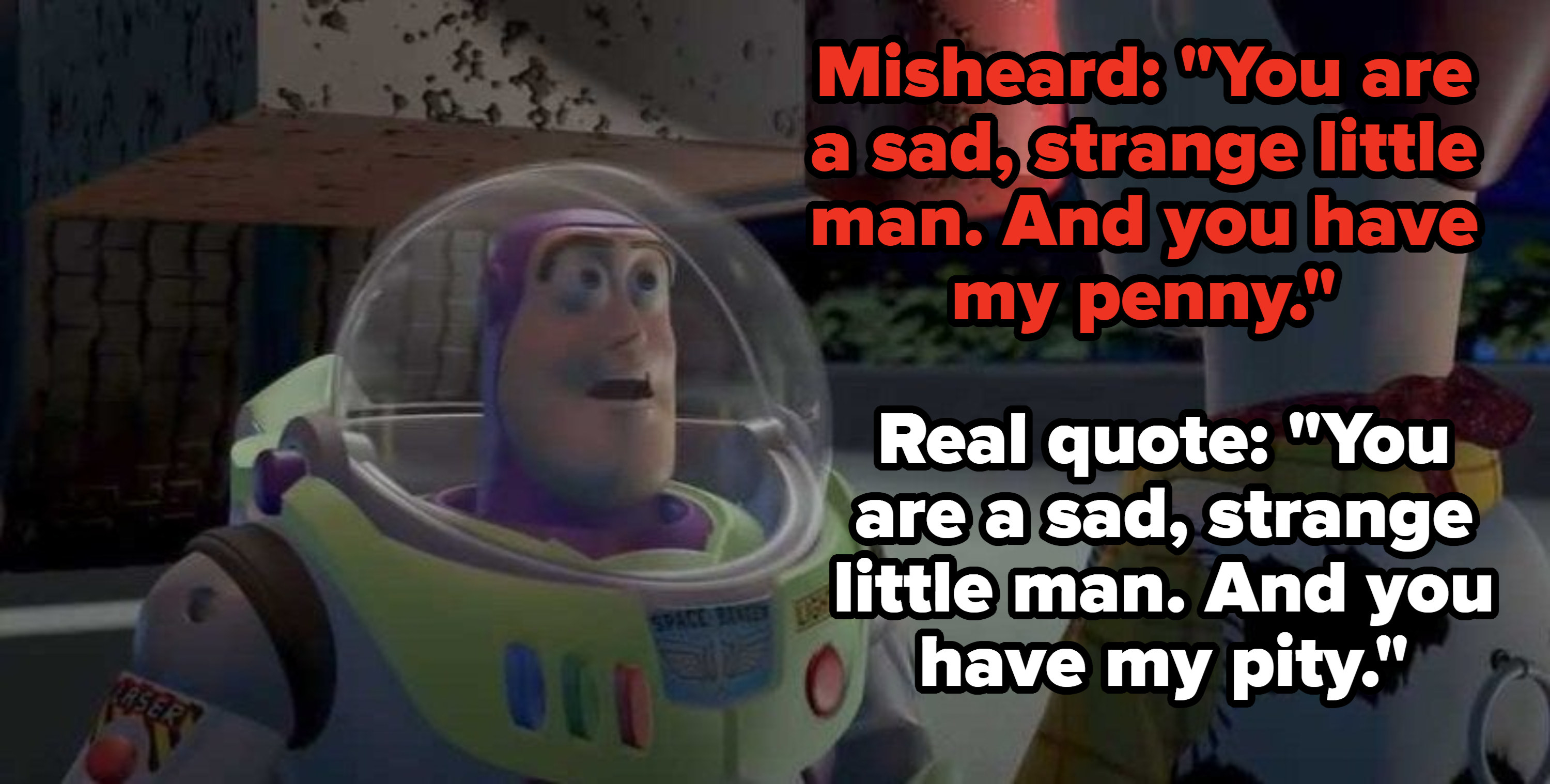 Buzz Lightyear talking to Woody