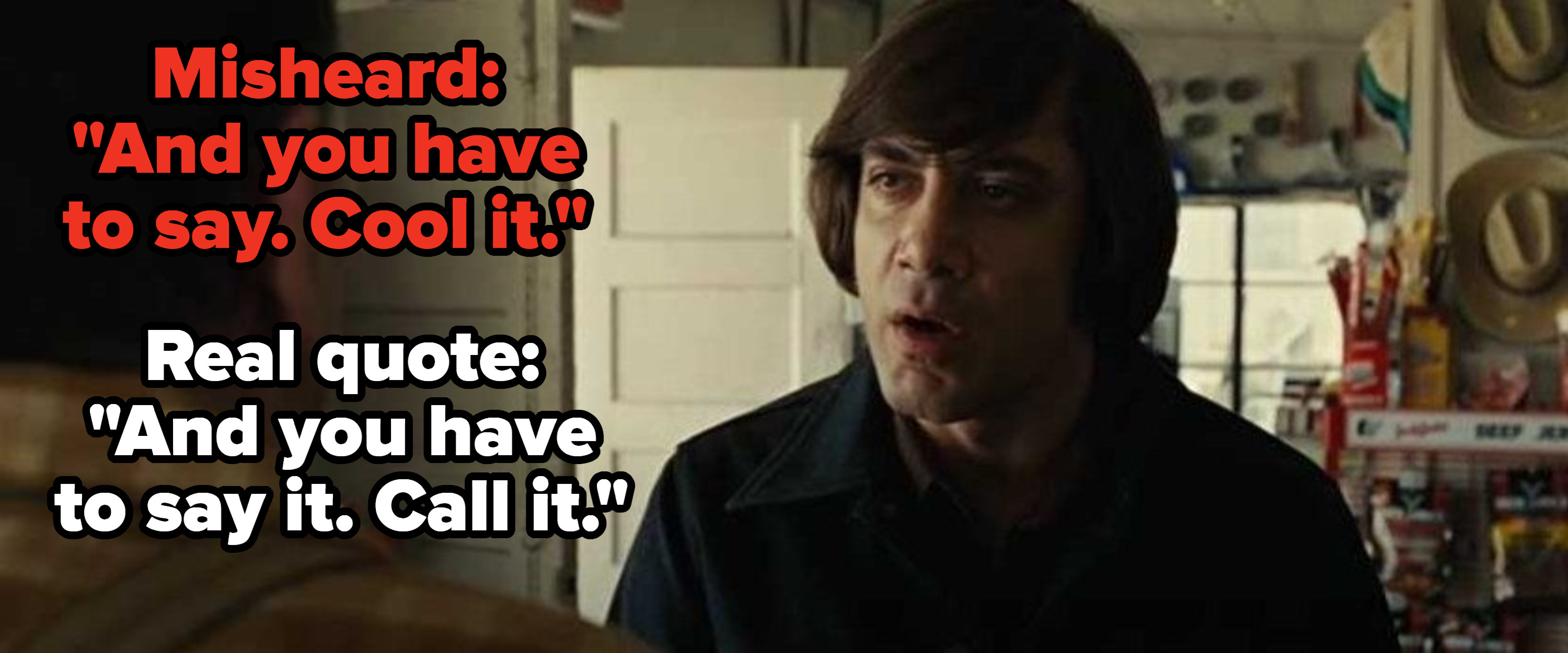 Anton Chigurh talking to gas station guy