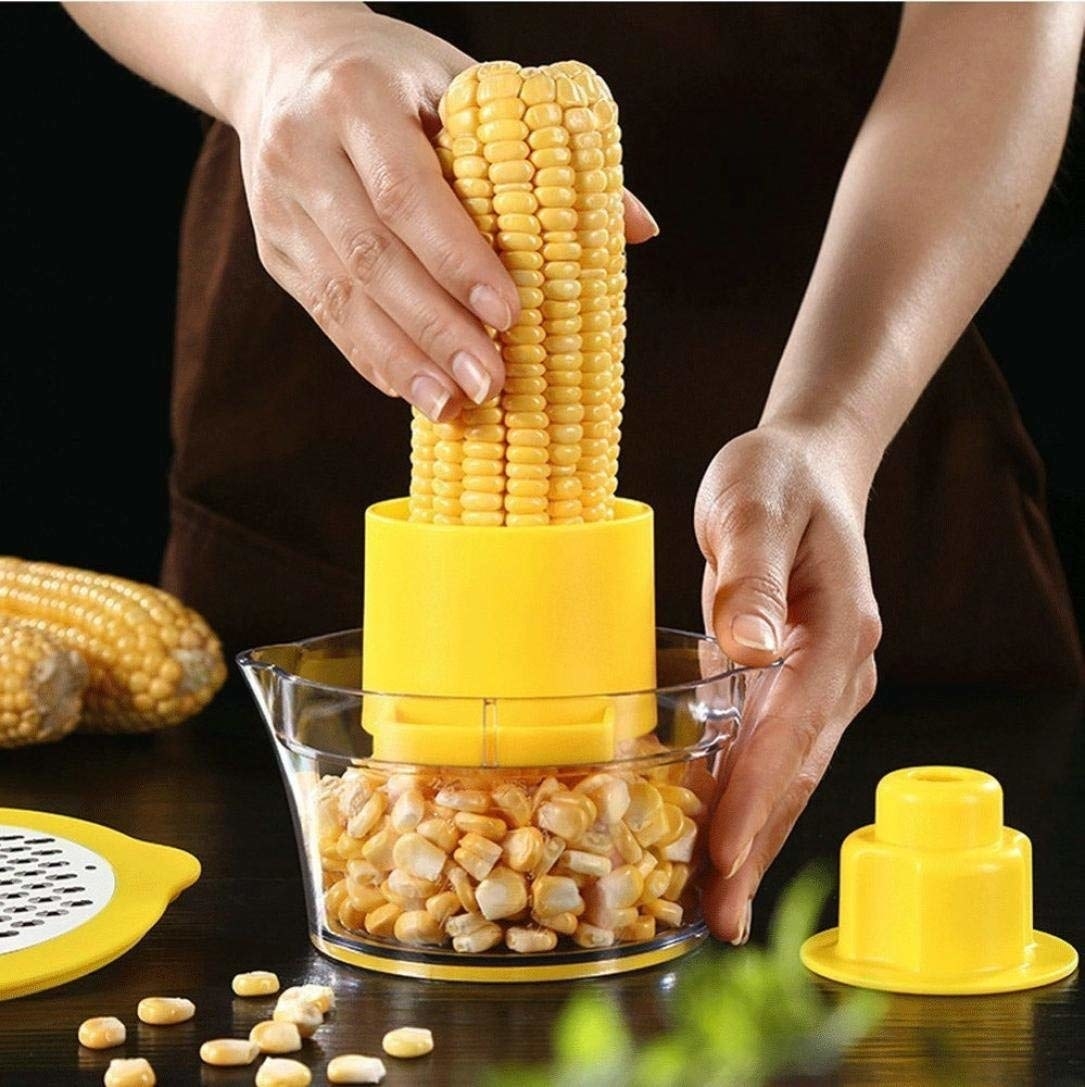 A corn stripper used to remove corn kernels from their cob easily