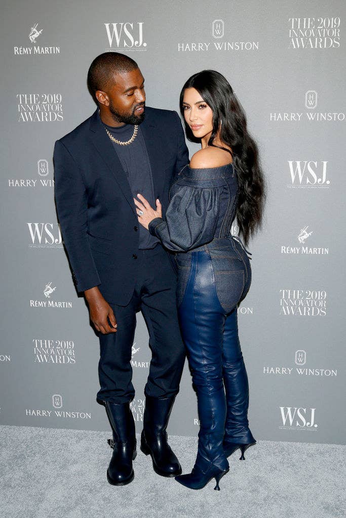Kim Kardashian's black faceless full-body suit has a Kanye West