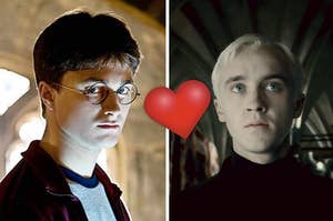harry and draco looking at each other with love in their eyes