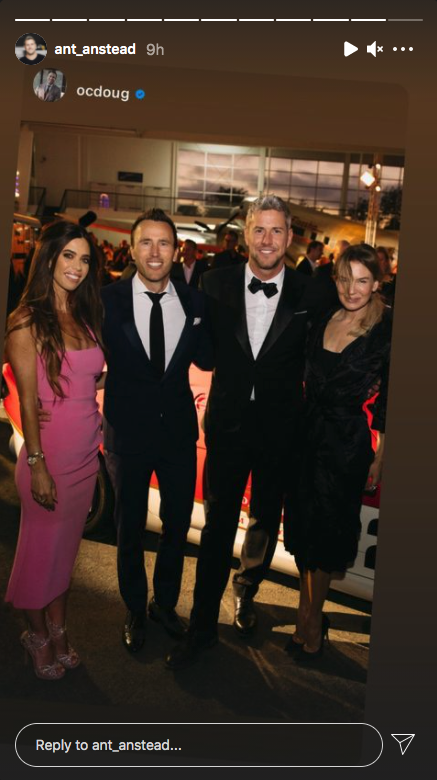 A screenshot of Ant Anstead&#x27;s latest Instagram Story, with photos from his and Renée Zellweger&#x27;s first public appearance together