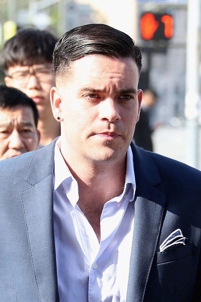 Close-up of Mark Salling outdoors