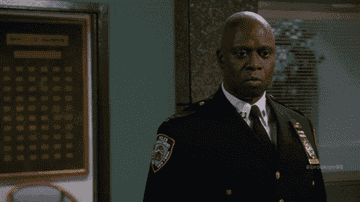 frustrated captain holt from brooklyn 99 saying, &quot;what the...&quot;