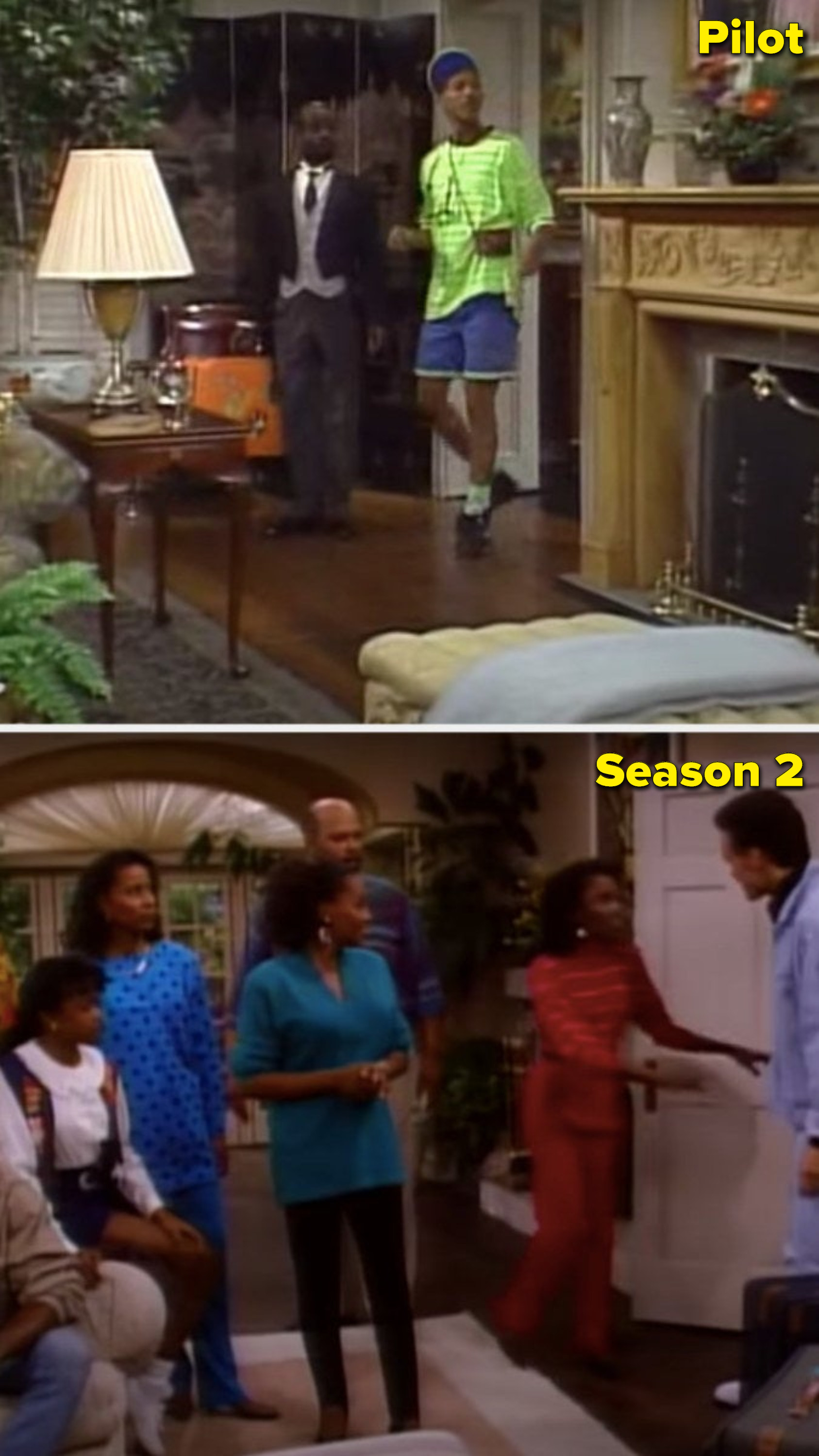 The Fresh Prince house in the pilot and the completely different Fresh Prince house in Season 2