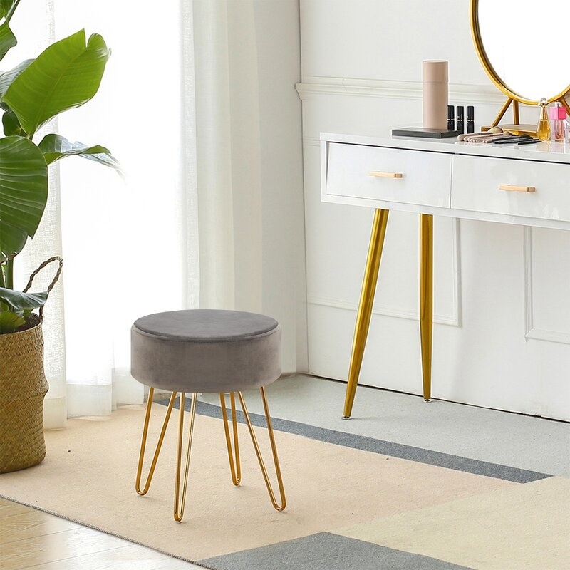 A vanity stool