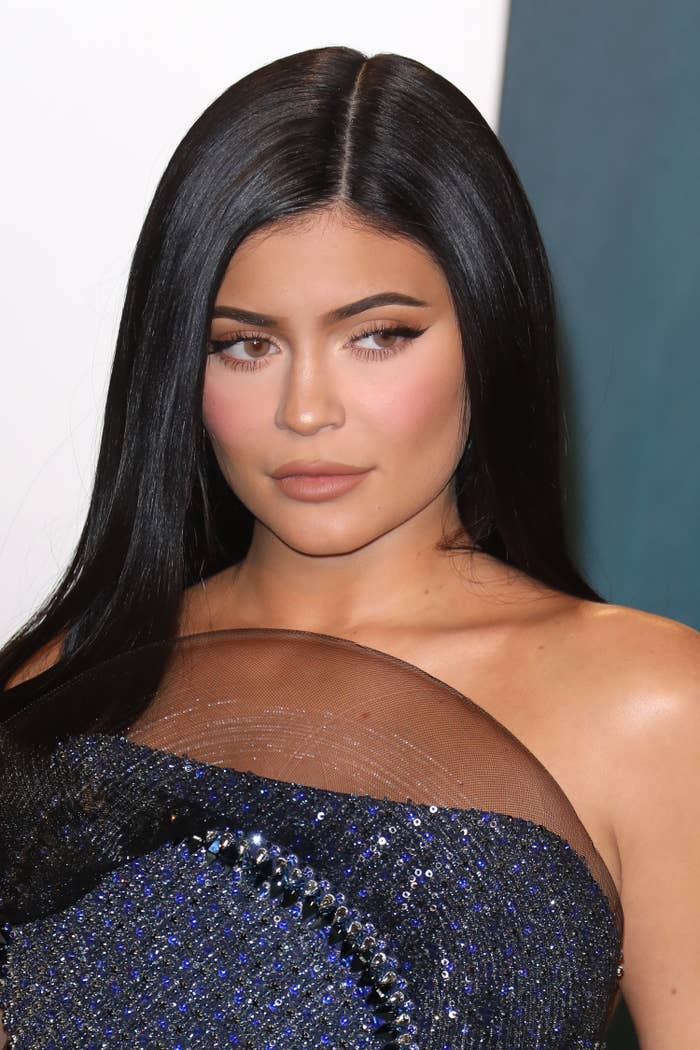 Kylie Jenner poses for the camera at a red carpet event
