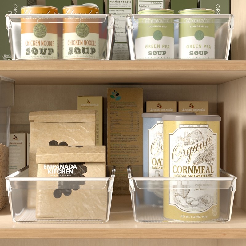 Clear containers filled with food items