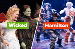 Two curtain calls labeled "Wicked" and "Hamilton"