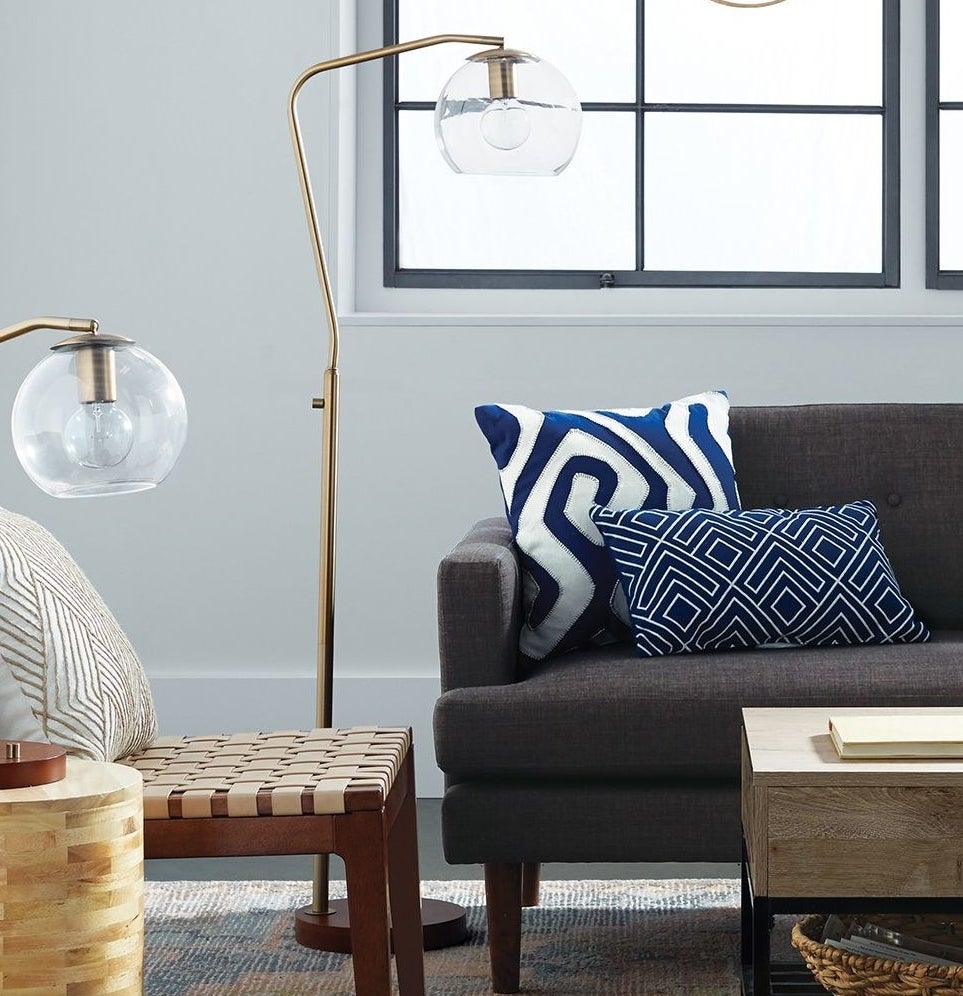 Gold lamp with glass globe