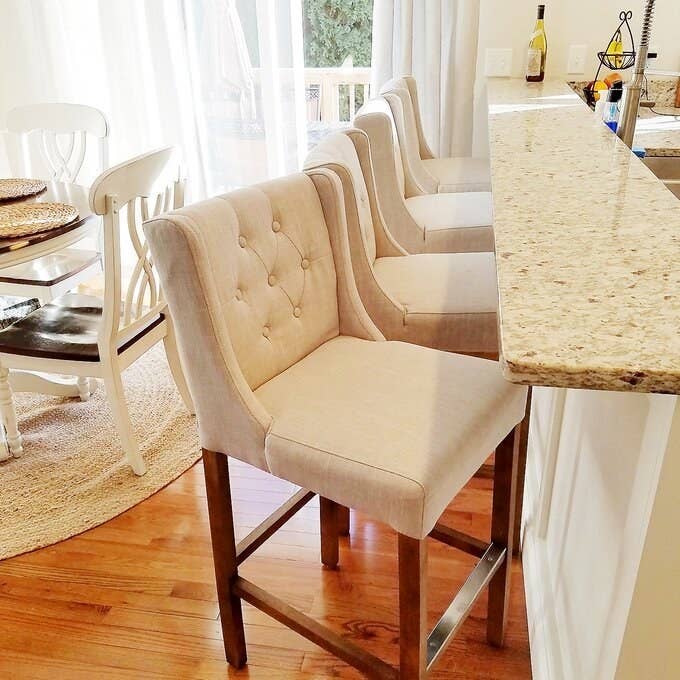 Review photo of the French beige bar and counter stool
