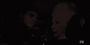 Evan Peters and Frances Conroy in AHS: Double Feature