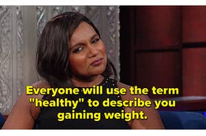 mindy kaling has furrowed brows and frowns