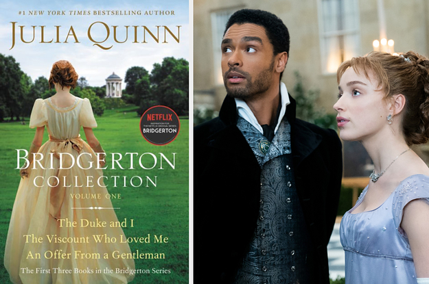the book "the duke and I" on the left and simon and daphne on the right