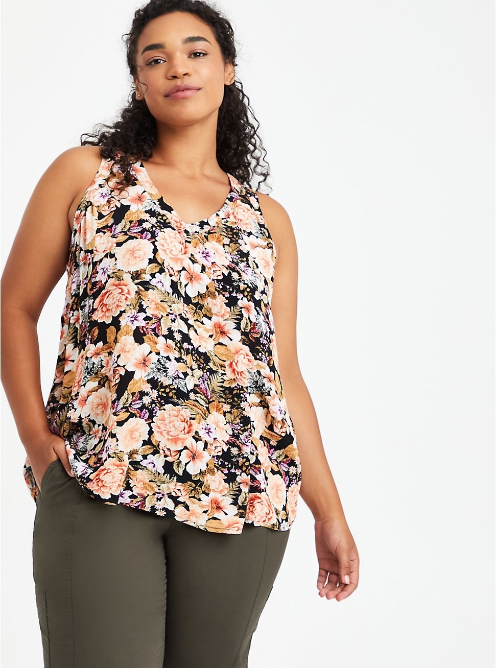 A model in the floral tank