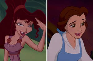 megara on the left and belle on the right