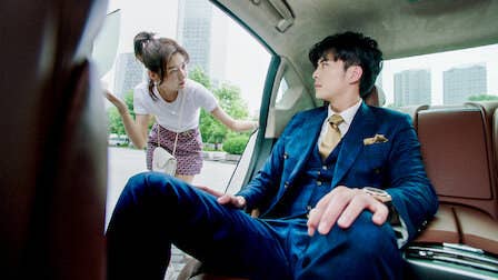 actress looking at Ling Yi Zhou in car