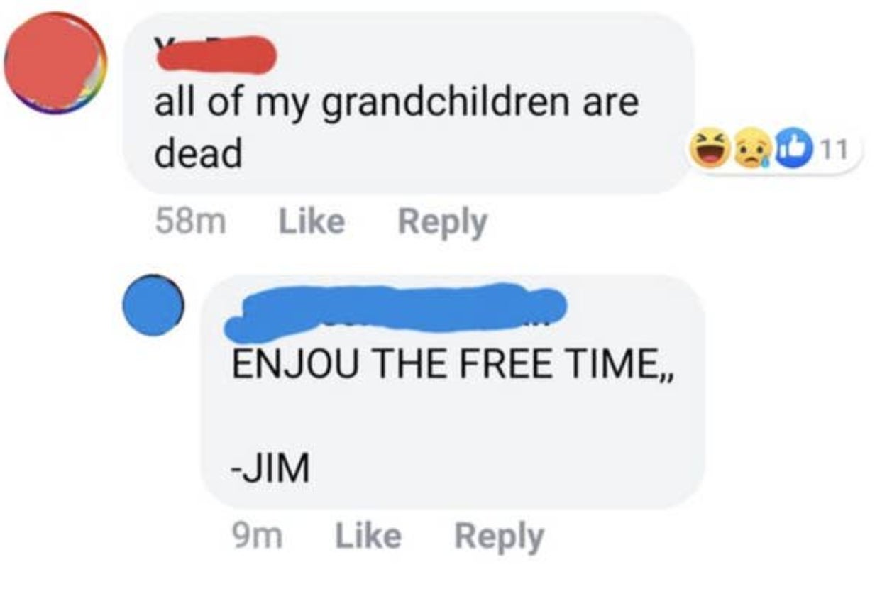 old person saying something inappropriate 