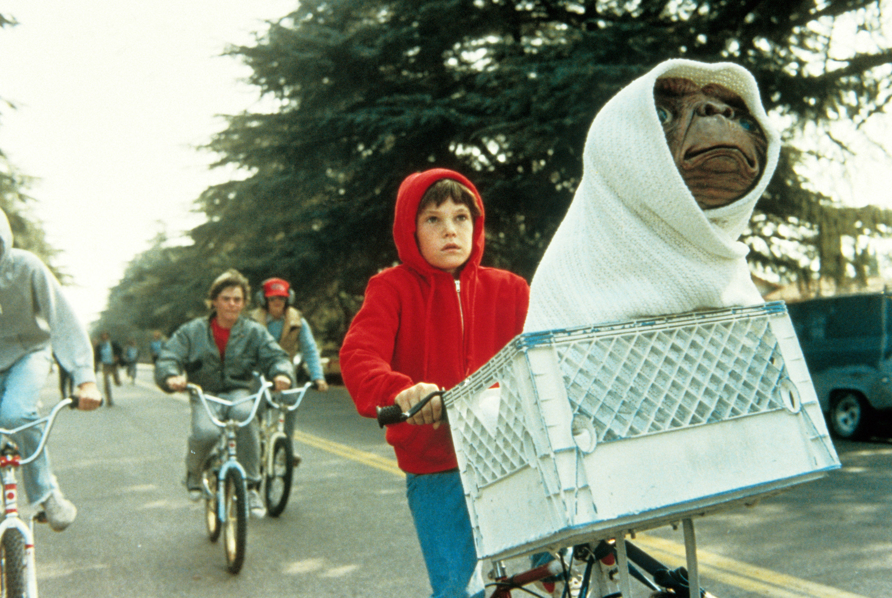 The kids biking with E.T.