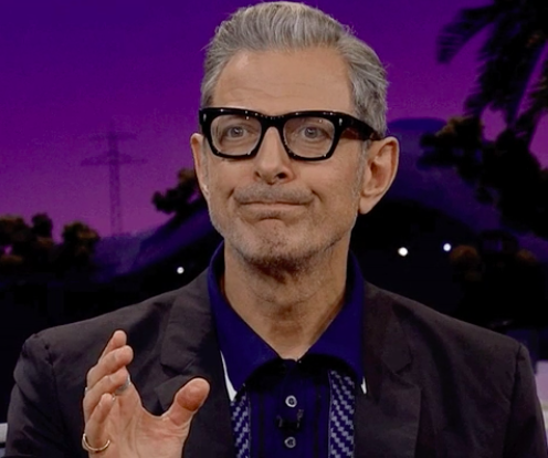 Jeff Goldblum cringing on &quot;The Late Late Show with James Corden&quot;