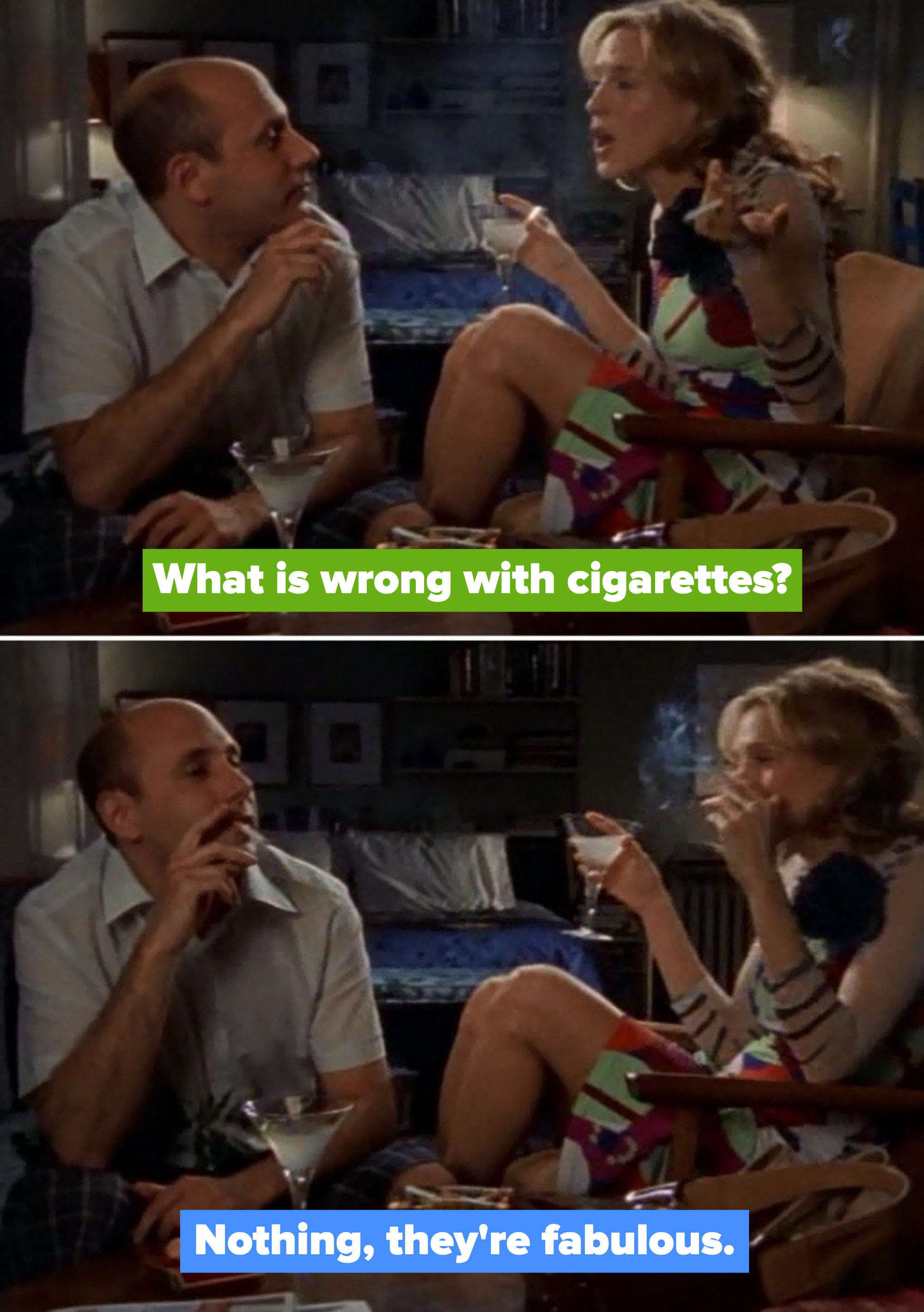 Carrie to Stanford: &quot;What is wrong with cigarettes?&quot; Stanford: &quot;Nothing, they&#x27;re fabulous&quot;