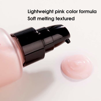 a dollop of the primer, showing the gel-like pink texture