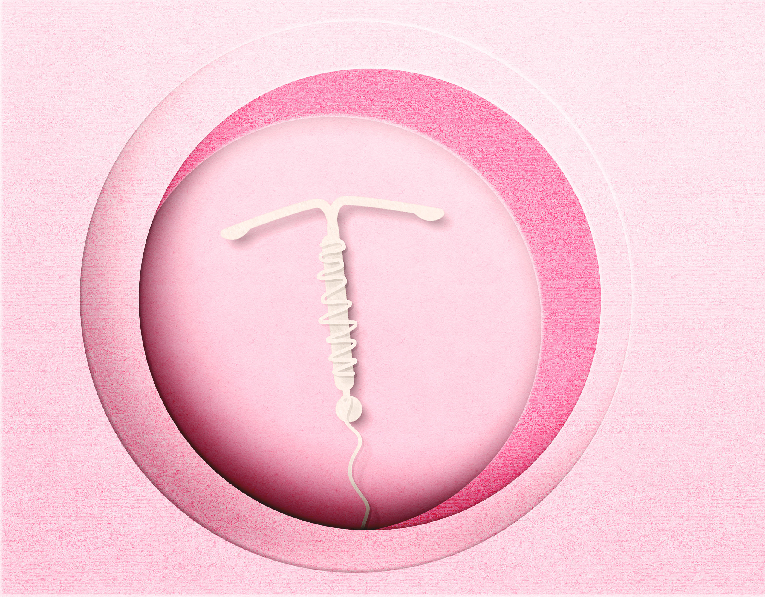 Concept hormonal contraception on a pink background