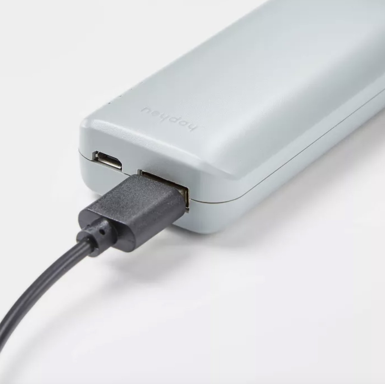 the power bank with a USB plugged in