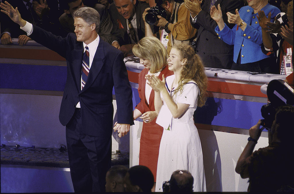 The Clintons and a young Chelsea at the Democratic convention