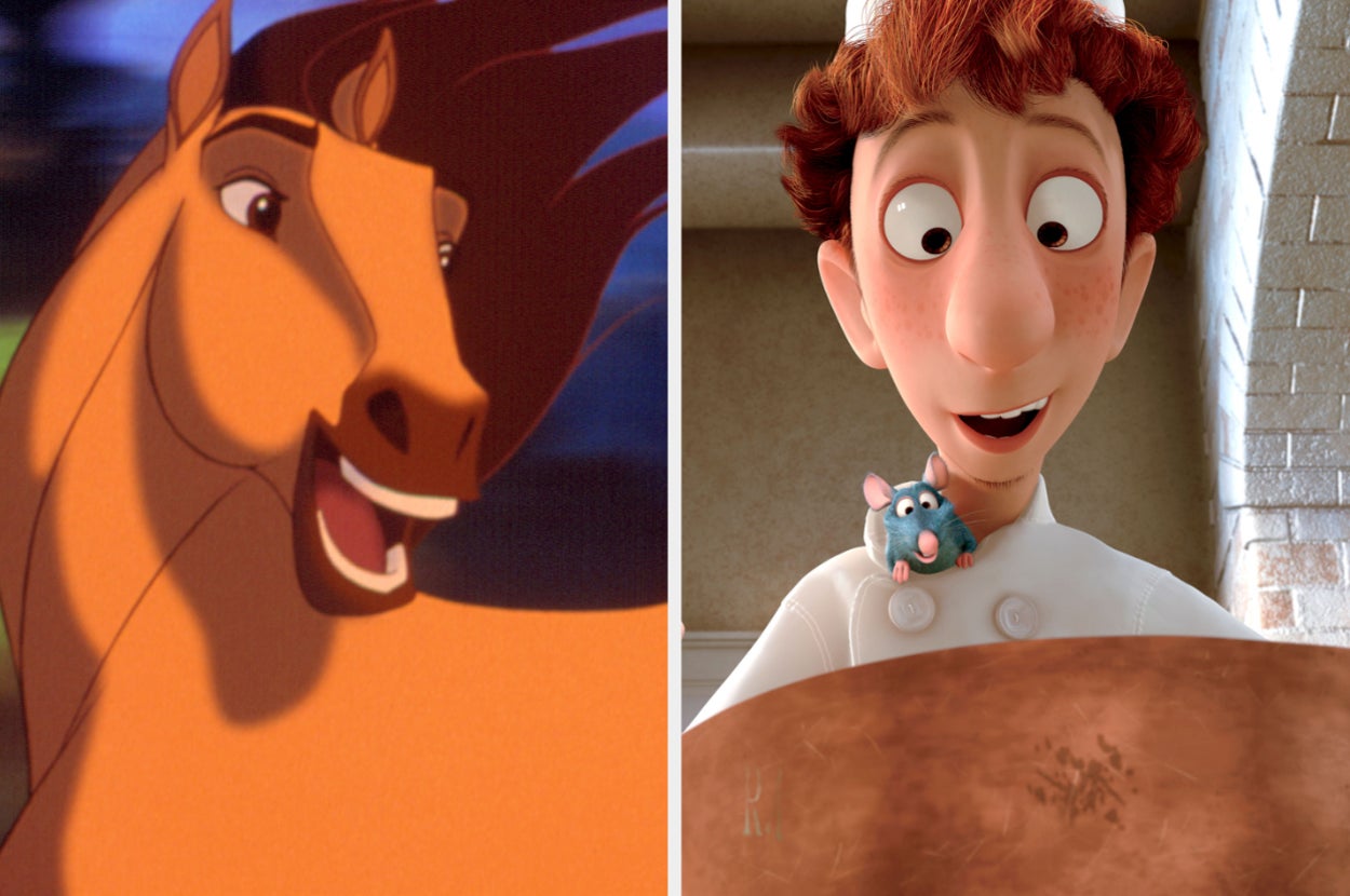 spirit the stallion on the left and ratatouille on the right