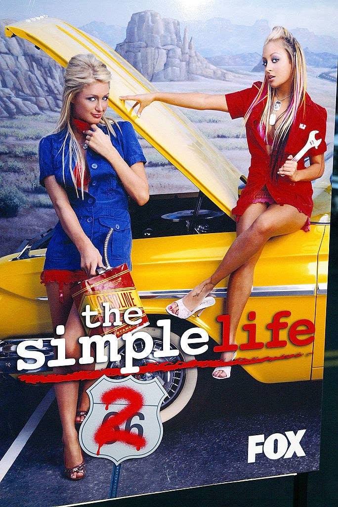 Paris Hilton (L) and Nicole Richie are seen on a poster for the &quot;Simple Life 2&quot; Welcome Home Party