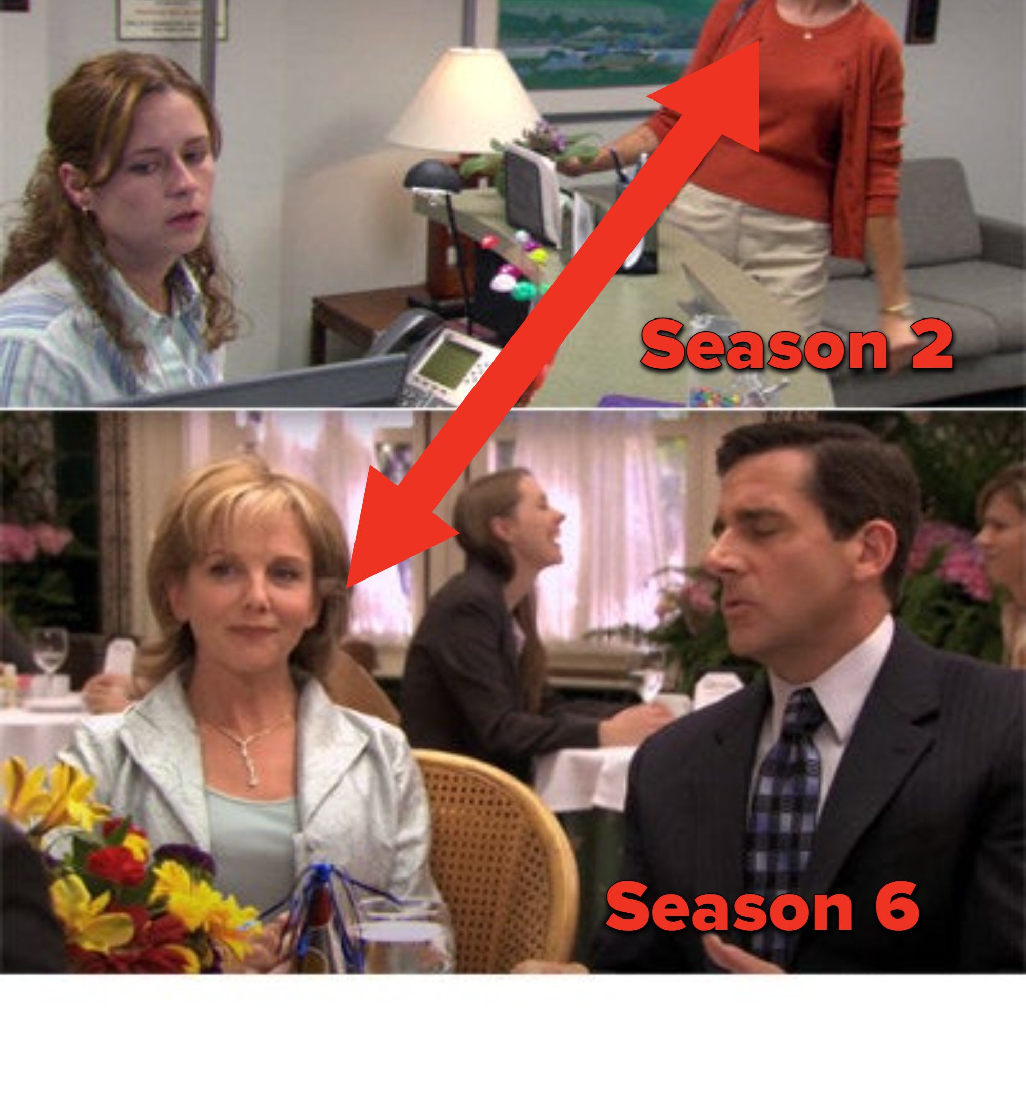 Pam's mom in seasons 2 and 6 played by different actors