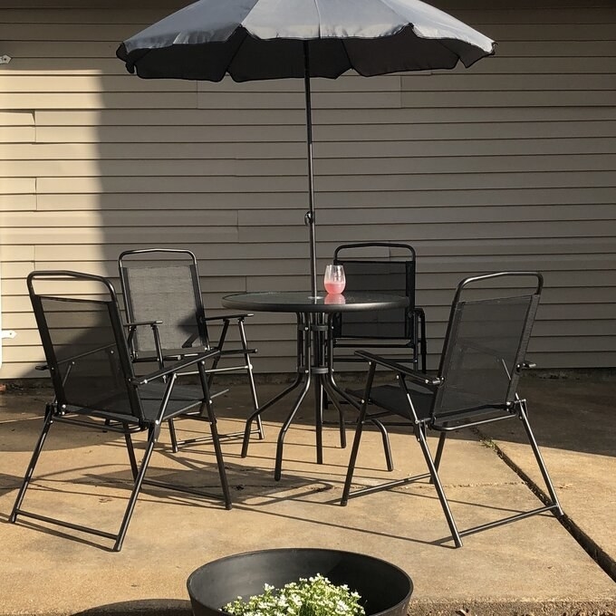 Review photo of the black outdoor dining set