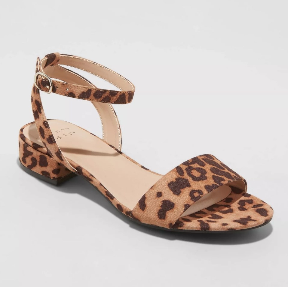 Strappy leopard print sandal