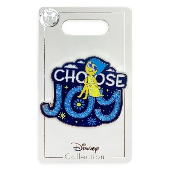The Joy pin that reads &quot;Choose JOY&quot;